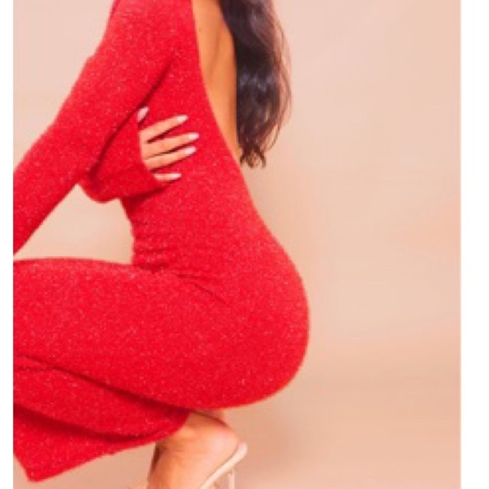 Red maxi dress